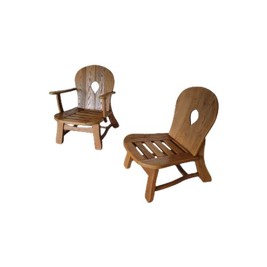 Oak Lounge Chairs 1960s 1