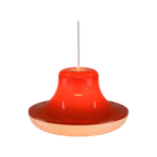 Prachtige Oranje Plastic Space Age Ufo Lamp - Massive - Belgian Design - 1970 thumbnail 1