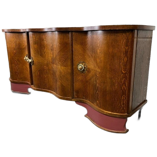Vintage Curved Art-deco Dressoir / Kast / Buffetkast 1
