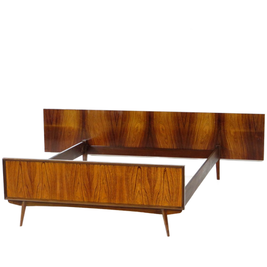 Vintage Mid Century Tweepersoons Bed In Palissander, 1960s 1