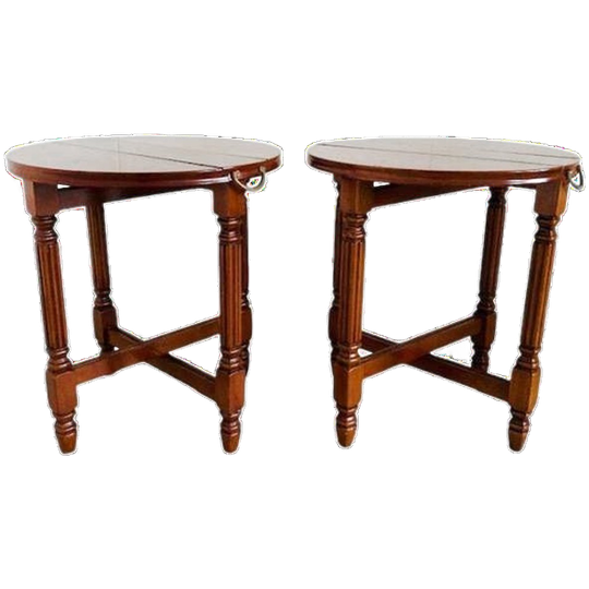 Set Hangoor Bijzettafeltjes Engelse Stijl Gelakt Vruchtenhout 1950 1