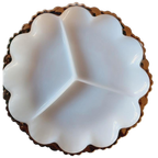 Melkglas 3 Vaks Schaal Gouden Rand Vintage thumbnail 1