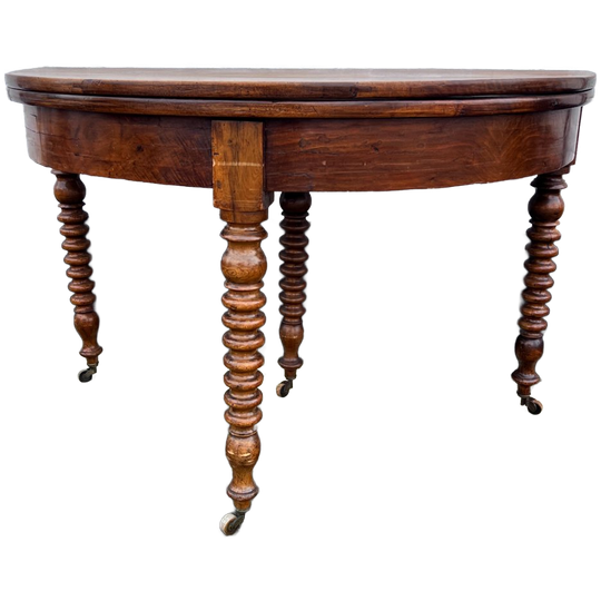 Uitklapbare Sidetable/eettafel/ Halve Maantafel Antiek Engels Mahonie 1