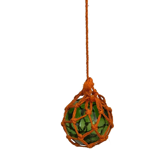 Glazen Macramé Vintage Vissersbol 1