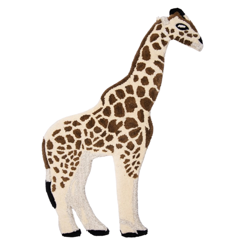 Vloerkleed Giraf 60X90 Cm Beige Bruin Wol - Clayre En Eef - Dieren Tapijt