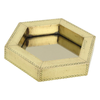 Zeldzame Hexagonale Messing Spiegel Rodolfo Dubarry 1970S