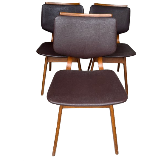 Set Van 3 Vintage Mid-century Pastoe Eetkamerstoelen 1