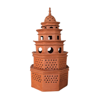 Ceramic / Terracotta / Pagode Lamp 1970's Height 70 Depth 40 Cm