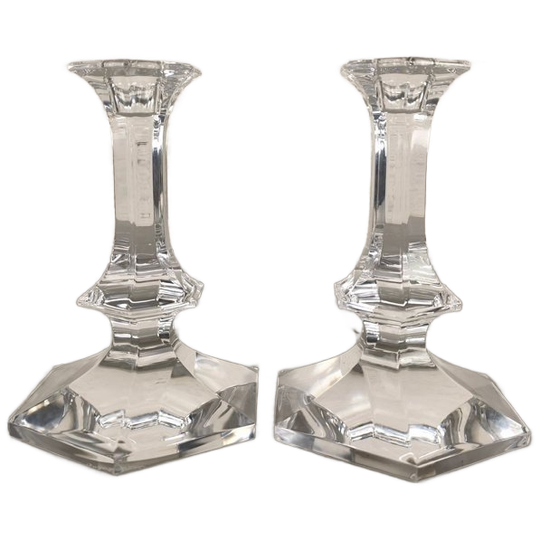 Duo Kristallen Kandelaars Val Saint Lambert Elysée 1