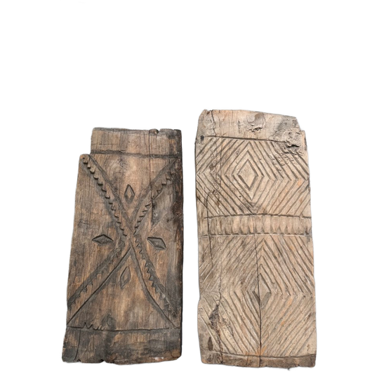 2x, India Houten Authentiek Borden, Gegraveerd 1