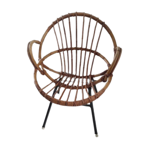 Vintage Rotan Kinderstoel Rohe Noordwolde