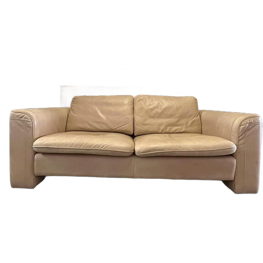 Vintage Design Ecru Leren Bank De Sede Switzerland 1
