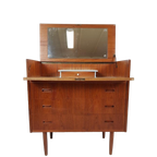 Vintage Secretaire | Kaptafel Teak Fineer Ladekast Spiegel thumbnail 1