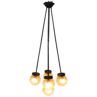 Art Deco Hanglamp Met 5 Bollen Aan 5 Stangen