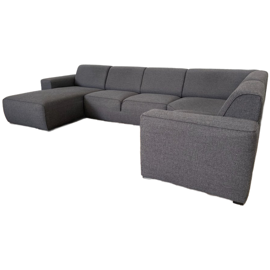 Grote Stoffen Grijs U Bankstel 1