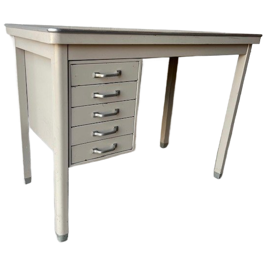 Vintage Metalen Bureautje Gispen Met 5 Lades 1