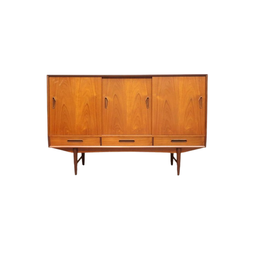 Vintage Deens Wandmeubel In Teak