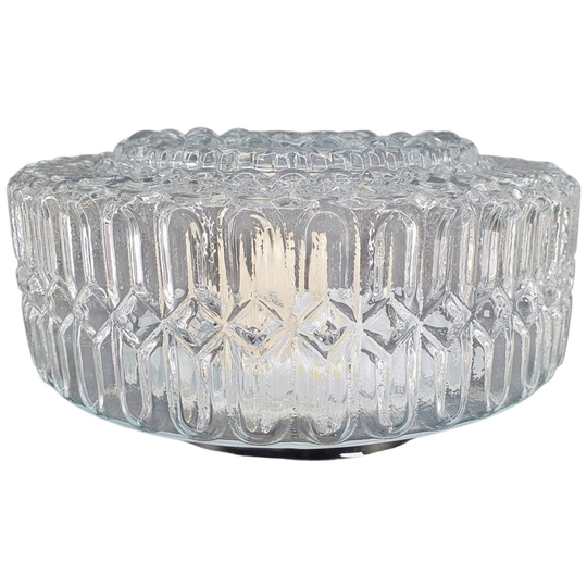2244 Massive Glazen Plafonnière Met Reliëfglas 1