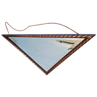 Oak Wood Triangle Mirror / Facet Cut Edges