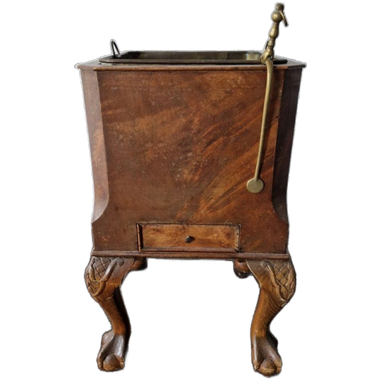 Chippendale-stijl Mahoniehouten Plantenbak / Kolenkit Met Klauwpoten – Ca. 1900 1