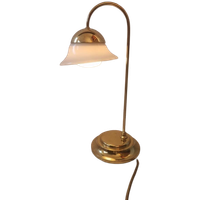 Vintage Messing En Melkglas Bloem Vorm Bureaulamp