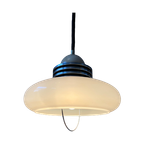Witte Space Age Hanglamp Met Plexiglas Kap En Chromen Bovenkap thumbnail 1
