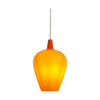 Pompei Hanglamp In Oranje Opaline, Jo Hammerborg, 1960 thumbnail 1