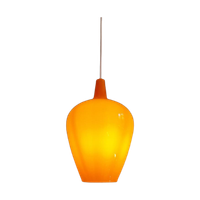 Pompei Hanglamp In Oranje Opaline, Jo Hammerborg, 1960