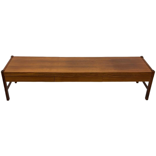 Vintage Laag Dressoir Met Lades 70's Walnoot Fineer Design 1