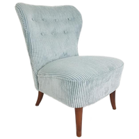 Artifort Clubfauteuil Blauw | Lichtblauwe Ribstof Cocktail