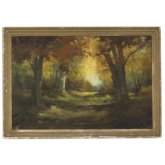 Groot Antiek Verweerd Schilderij 1