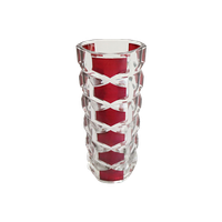 Vintage Luminarc Ruby Rood Kristallen Vaas, Frankrijk Jaren '70