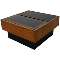 Vintage Cognac Leren Salontafel / Bar Van De Sede, Jaren 1960/70