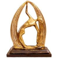 Artdeco Artnouveau Beeld Op Marmer Voet