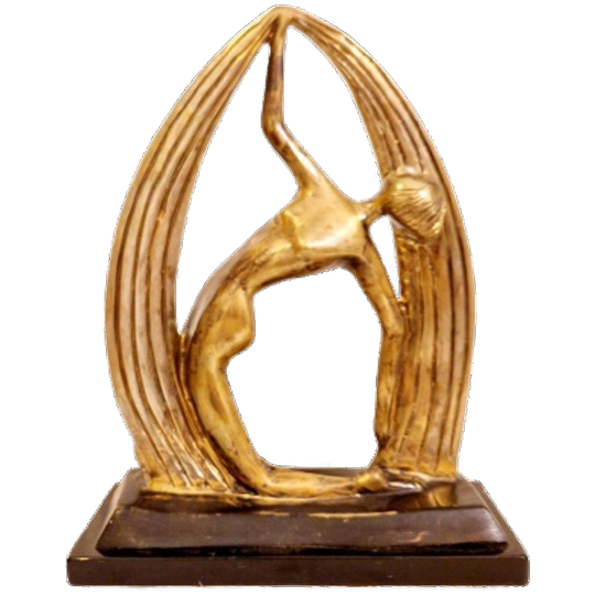 Artdeco Artnouveau Beeld Op Marmer Voet 1