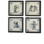 4x Dlefsblauwe Tegel Als Burduurwerk thumbnail 1