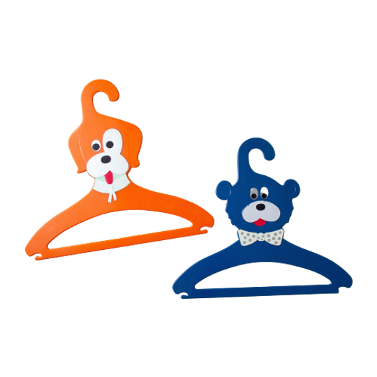 Set Van 2 Vintage Kinder Kleerhangers - Beer En Hond 1