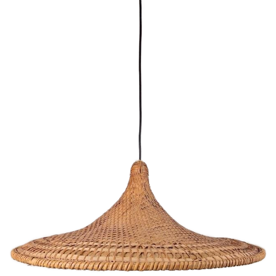 Vintage Rotan Trompet Hanglamp Bamboo Heksenhoed Japandi '60 1