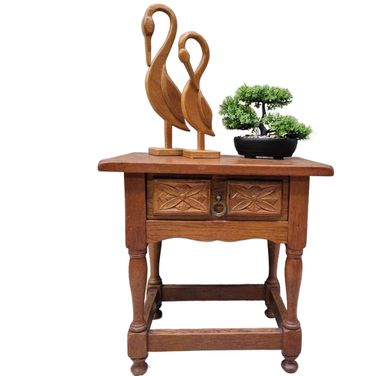 Vintage Kastje Ladekast Bijzettafel Plantentafel 1