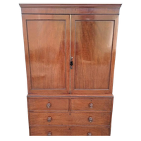 Antieke Engels Kabinet Mahonie Afm. 121x58cm En 195cm Hoog.