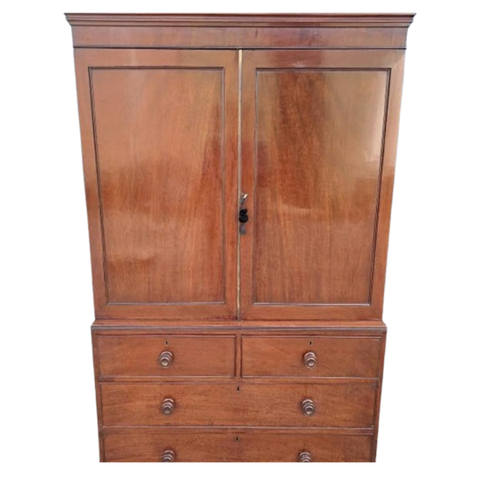 Antieke Engels Kabinet Mahonie Afm. 121x58cm En 195cm Hoog. 1