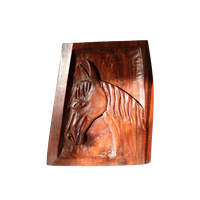 Vintage Dikke Sculptuur /Houtsnijwerk Paard Portret Naïef