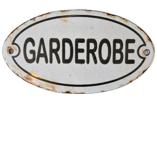 Emaille Bordje Garderobe 1