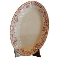 Ovale Schaal, Terre De Fer Moulin Des Loups, Athene Model, Rood