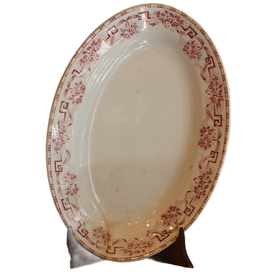 Ovale Schaal, Terre De Fer Moulin Des Loups, Athene Model, Rood 1