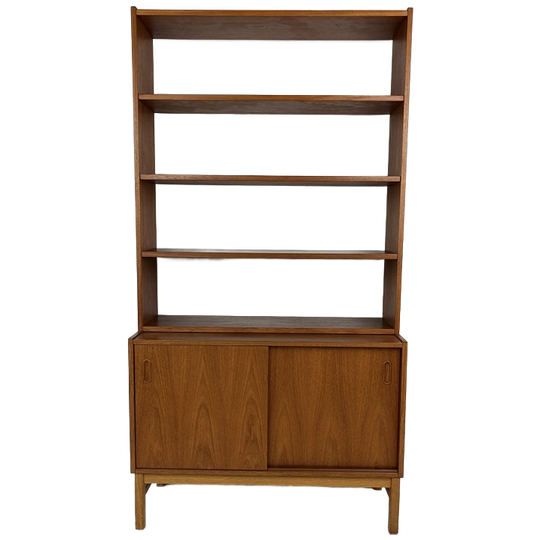 Zweeds Vintage Teak Fineren Boekenkast Oregrund 1