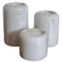 Set Van 3 Marmeren Waxinelichthouders Vintage