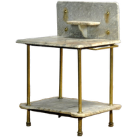 Antieke Wastafel In Messing En Marmer, 1880’s