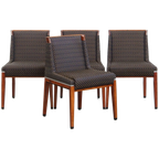 Prachtige Set Van 4 Niet Veel Voorkomende Art Deco Design Eetkamerstoelen Van Schuitema thumbnail 1
