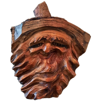 Vintage Bosgeest, Woodspirit, Houtsculptuur, Houtsnijwerk
